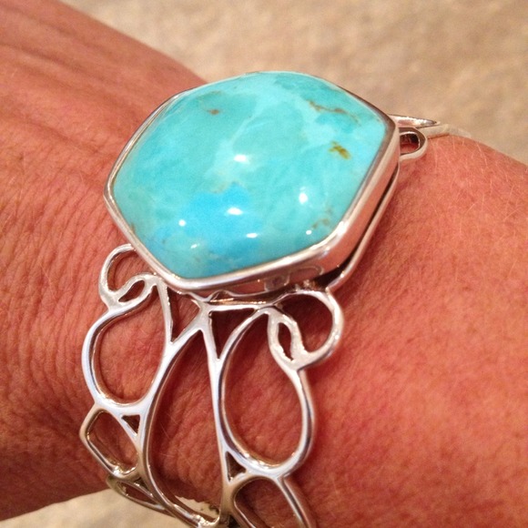 Magnificent Barse Sterling & Turquoise cuff. 925. - Picture 4 of 4