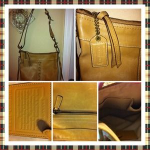 Reserve Coach tan leather bucket bag