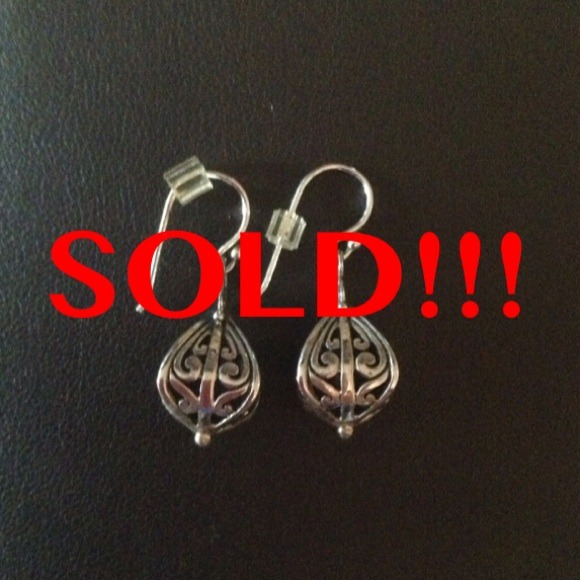 SOLD!!!!!! Sterling Silver Ornate Bead Earrings