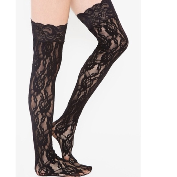 Nasty gal floral lace thigh highs