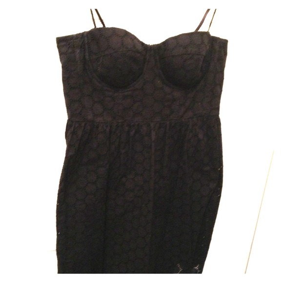 Black printed sun dress with cups