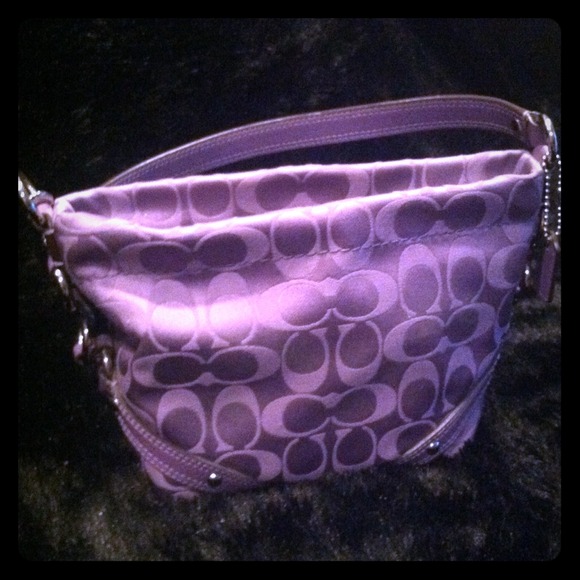 Purple Coach Signature Collection Handbag
