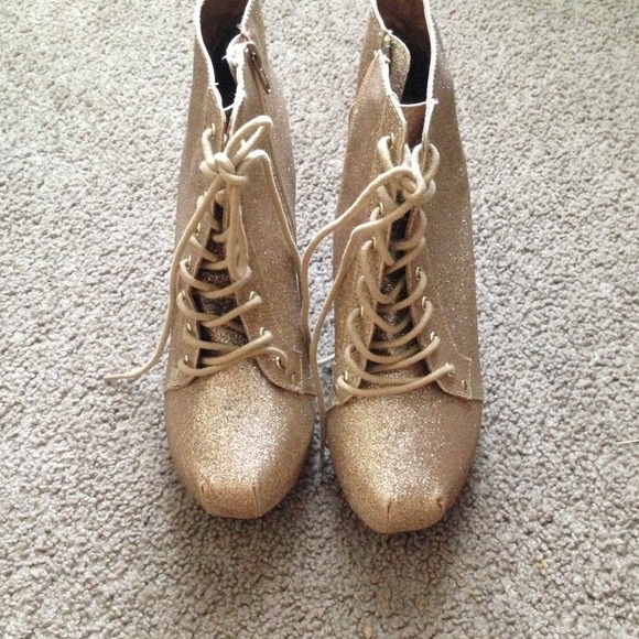 Gold Ankle Boots --RESERVED