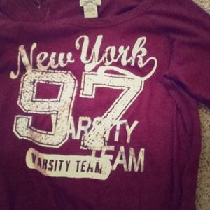 Dark Red New York Varsity Team Sweatshirt.