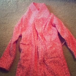 Fuzzy Pink Cheetah Print Robe KIDS SECTION