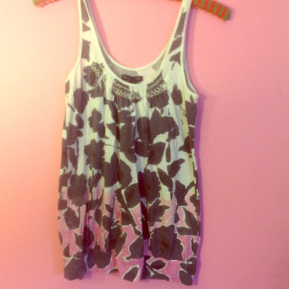 Purple and blue dyed tank with flowers