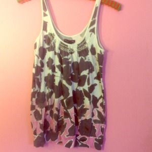 Purple and blue dyed tank with flowers