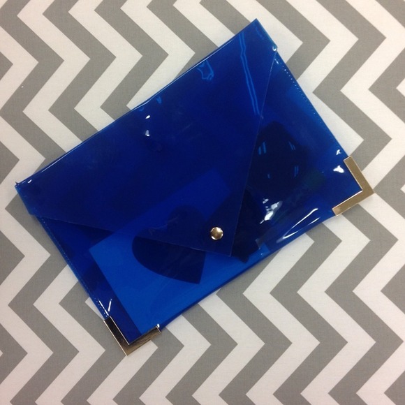 Clear Neon PVC Clutch - Picture 1 of 2