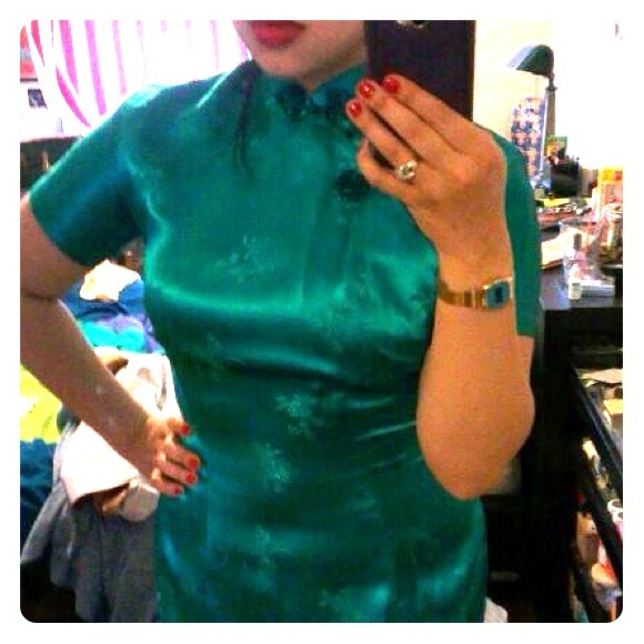🍒Vintage🍒Pinupstyleemeraldorientaldress
