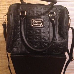 Black vegan leather  HelloKitty w/ gold hardware