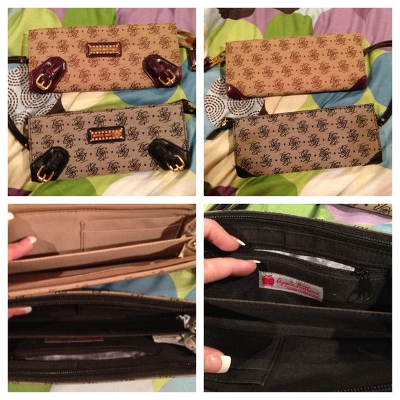 2 Apple Bottoms clutches/wristlets black & tan