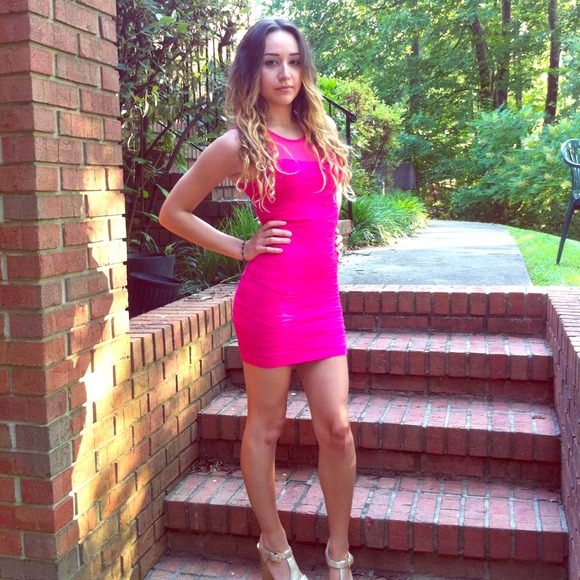 Soho Girls Dresses & Skirts - Trendy Hot Pink Bandage Dress