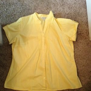 Cute Yellow Polka Dot Button Up