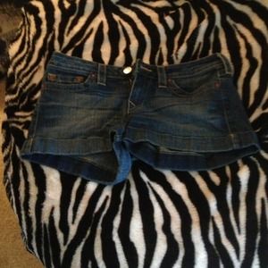 True religion denim shorts