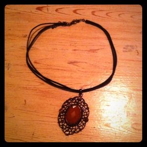 Brown stone necklace