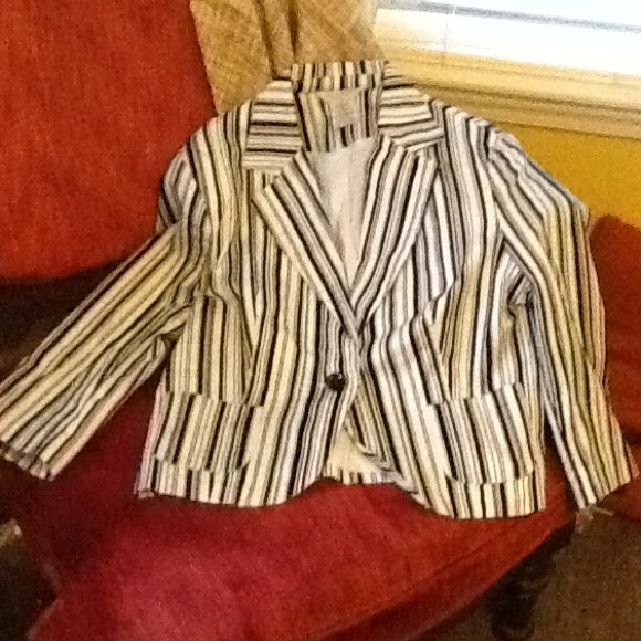 Black and White striped Blazer