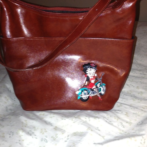 Brown leather Betty boop biker