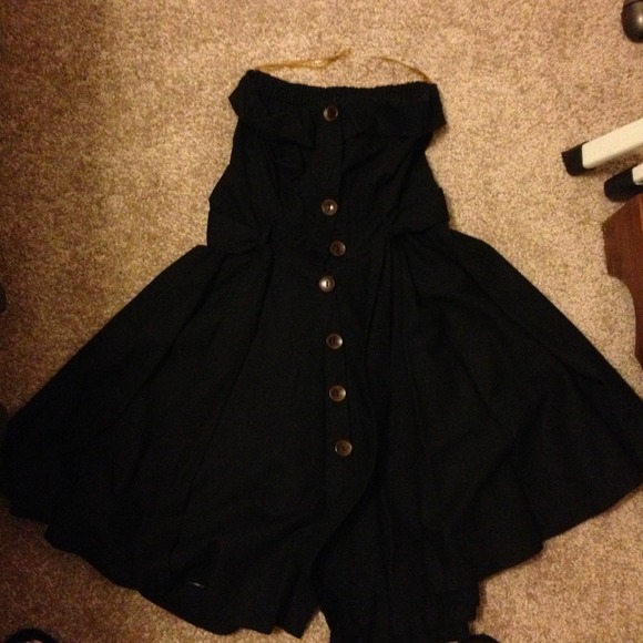 Strapless black dress