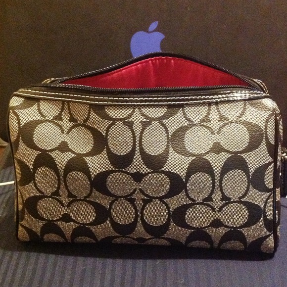 Coach Signature Black Cosmetic Clutch Case