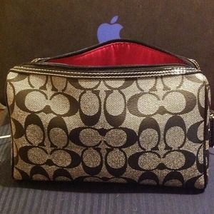 Coach Signature Black Cosmetic Clutch Case