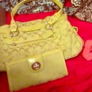 Coach bag and wallet.