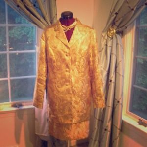 SOLD. Two piece lined GOLD suit
