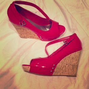 Torrid platforms red and cork size 10