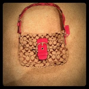 Authentic Coach handbag with pink strap