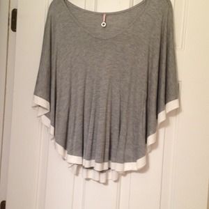 Beautiful grey blouse with white trim, elegant