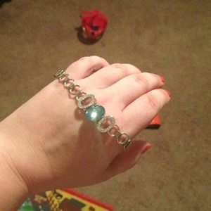 Blue crystal stainless steel bracelet