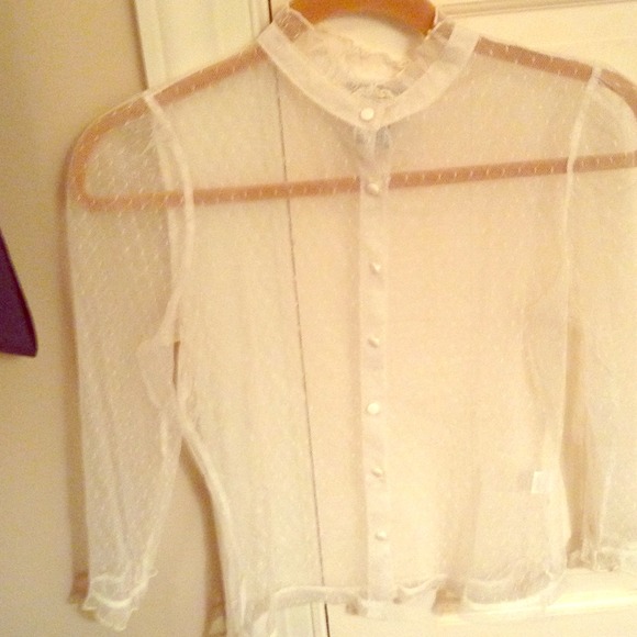 Lace button down shirt