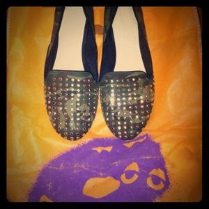 Worn once army fatigue gold studded flats size 8