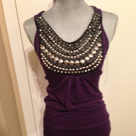 Trendy chains purple top - Picture 1 of 3