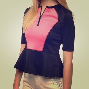 Scuba Colorblock Peplum Top