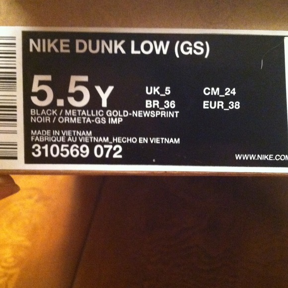 SOLD Nike Black Suede and Gold Dunks - Picture 2 of 4