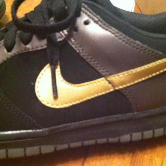 SOLD Nike Black Suede and Gold Dunks - Picture 3 of 4