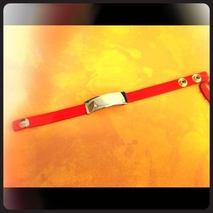 Orange Bracelet with metal hardware