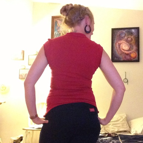 Donated! Red cap sleeve top - Picture 2 of 4