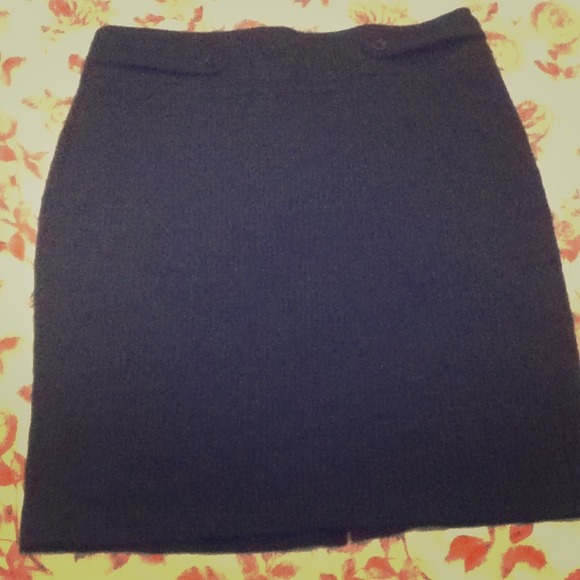 Black Pencil Skirt. With grey Pin strips