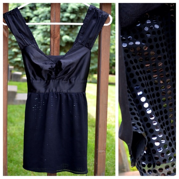 EXPRESS Black Sequins Top