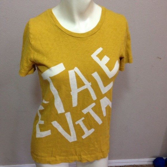 Sold- JCrew Tale Evita yellow cotton tee sz M
