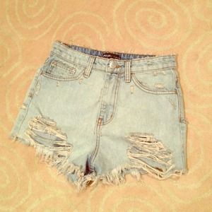 Nasty Gal High waisted denim shorts. Size 26
