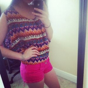 Cute tribal cut out top free shipping.