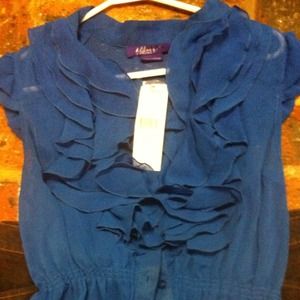 Nwt Miley max blue ruffle top
