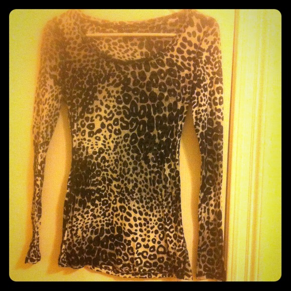 Express size small see through print long sleeve - Picture 1 of 1