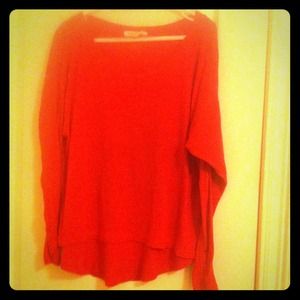 Hot pink BCBG long sleeve hi low shirt