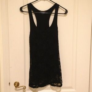 Black lace racerback