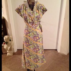 SOLD Romantic  floral wrap dress