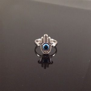 Hamsa Hand with Evil Eye protection ring