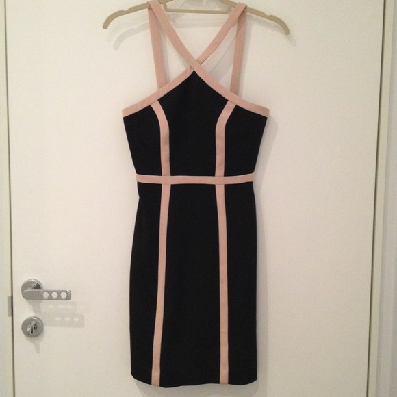 Jay Godfrey Silk Black/Nude Pink Dress Size 0